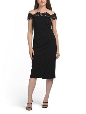 aidan mattox ruffle cocktail midi dress Aidan by Aidan Mattox Floral-Print Ruffle-Trim Sheath Dress